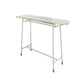 Industrial Iron Bar Table Faux Marble Specialty Top 41.3"H Bistro Table with Footrest White Without Chairs Clearhalo 'Bar Furniture' 'Bar Tables' 'bar_tables' 'furn' 'furn_bar_tables' 'Furniture' 'furniture_bar_tables' 'Kitchen & Dining Furniture' 4393298