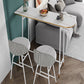 Industrial Iron Bar Table Faux Marble Specialty Top 41.3"H Bistro Table with Footrest 63"L x 15.7"W x 41.3"H White Without Chairs Clearhalo 'Bar Furniture' 'Bar Tables' 'bar_tables' 'furn' 'furn_bar_tables' 'Furniture' 'furniture_bar_tables' 'Kitchen & Dining Furniture' 4393301