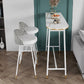 Industrial Iron Bar Table Faux Marble Specialty Top 41.3"H Bistro Table with Footrest Clearhalo 'Bar Furniture' 'Bar Tables' 'bar_tables' 'furn' 'furn_bar_tables' 'Furniture' 'furniture_bar_tables' 'Kitchen & Dining Furniture' 4393304