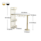 Glam Iron Bar Table Faux Marble White Top 41.3"H Bistro Table with Wine Rack Clearhalo 'Bar Furniture' 'Bar Tables' 'bar_tables' 'furn' 'furn_bar_tables' 'Furniture' 'furniture_bar_tables' 'Kitchen & Dining Furniture' 4393324