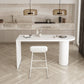 Industrial Style Iron Bar Table Wood Specialty Top 41.3"H Bistro Table for Living Room 55.1"L x 19.7"W x 41.3"H White Without Chairs Clearhalo 'Bar Furniture' 'Bar Tables' 'bar_tables' 'furn' 'furn_bar_tables' 'Furniture' 'furniture_bar_tables' 'Kitchen & Dining Furniture' 4393327