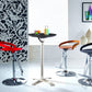 Industrial Folding Metal Bar Table Round Plastic Top 41.3"H Bistro Table 23.6"L x 23.6"W x 41.3"H Black Without Chairs Clearhalo 'Bar Furniture' 'Bar Tables' 'bar_tables' 'furn' 'furn_bar_tables' 'Furniture' 'furniture_bar_tables' 'Kitchen & Dining Furniture' 4393343