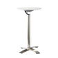 Industrial Folding Metal Bar Table Round Plastic Top 41.3"H Bistro Table 31.5"L x 31.5"W x 41.3"H White Without Chairs Clearhalo 'Bar Furniture' 'Bar Tables' 'bar_tables' 'furn' 'furn_bar_tables' 'Furniture' 'furniture_bar_tables' 'Kitchen & Dining Furniture' 4393346