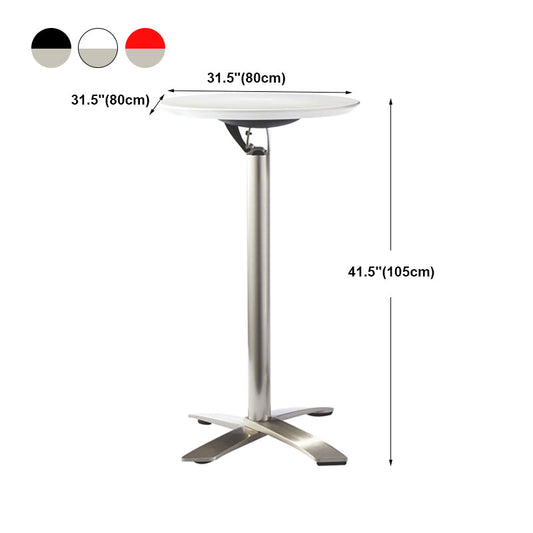 Industrial Folding Metal Bar Table Round Plastic Top 41.3"H Bistro Table Clearhalo 'Bar Furniture' 'Bar Tables' 'bar_tables' 'furn' 'furn_bar_tables' 'Furniture' 'furniture_bar_tables' 'Kitchen & Dining Furniture' 4393351
