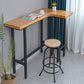Industrial Black Iron Bar Table Wood Specialty Top 41.3"H Bistro Table for Living Room 47"L x 39"W x 41"H Without Chairs Clearhalo 'Bar Furniture' 'Bar Tables' 'bar_tables' 'furn' 'furn_bar_tables' 'Furniture' 'furniture_bar_tables' 'Kitchen & Dining Furniture' 4393352