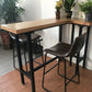 Industrial Black Iron Bar Table Wood Specialty Top 41.3"H Bistro Table for Living Room 55"L x 47"W x 41"H Without Chairs Clearhalo 'Bar Furniture' 'Bar Tables' 'bar_tables' 'furn' 'furn_bar_tables' 'Furniture' 'furniture_bar_tables' 'Kitchen & Dining Furniture' 4393354