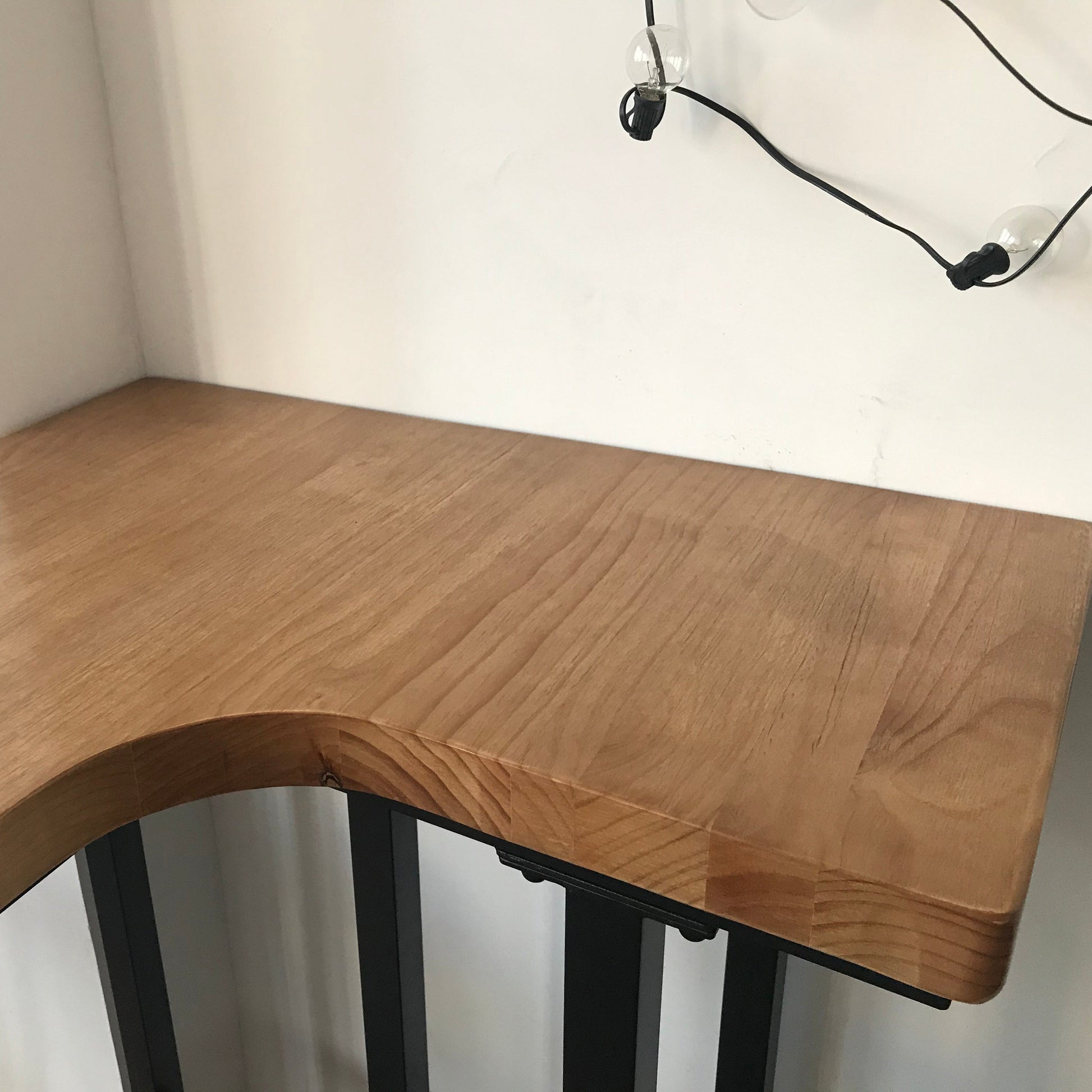 Industrial Black Iron Bar Table Wood Specialty Top 41.3"H Bistro Table for Living Room Clearhalo 'Bar Furniture' 'Bar Tables' 'bar_tables' 'furn' 'furn_bar_tables' 'Furniture' 'furniture_bar_tables' 'Kitchen & Dining Furniture' 4393358