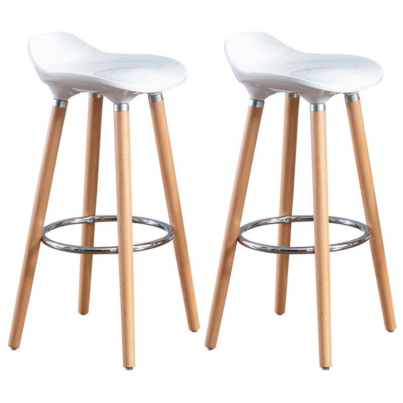 Nordic Style Plastic Seat Barstool 4 Legs Base Minimalism Bar Stool, Set of 2 2 Piece Set Clearhalo 'Bar Furniture' 'Bar Stools' 'bar_stools' 'furn' 'furn_bar_stools' 'furniture_bar_stools' 'Kitchen & Dining Furniture' 'kitchen&dining_furn' 'kitchen' 'kitchen_furn' Furniture' 4393365