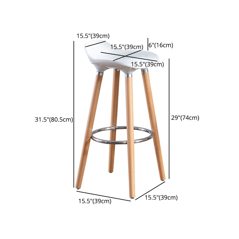 Nordic Style Plastic Seat Barstool 4 Legs Base Minimalism Bar Stool, Set of 2 Clearhalo 'Bar Furniture' 'Bar Stools' 'bar_stools' 'furn' 'furn_bar_stools' 'furniture_bar_stools' 'Kitchen & Dining Furniture' 'kitchen&dining_furn' 'kitchen' 'kitchen_furn' Furniture' 4393371