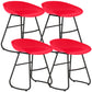 Simple Iron Low Back Barstool Nordic Indoor Tall Stool with Bucket Seat Red 4 Piece Set Short Stool(18"H) Clearhalo 'Bar Furniture' 'Bar Stools' 'bar_stools' 'furn' 'furn_bar_stools' 'furniture_bar_stools' 'Kitchen & Dining Furniture' 'kitchen&dining_furn' 'kitchen' 'kitchen_furn' Furniture' 4393373