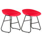 Simple Iron Low Back Barstool Nordic Indoor Tall Stool with Bucket Seat Red 2 Piece Set Short Stool(18"H) Clearhalo 'Bar Furniture' 'Bar Stools' 'bar_stools' 'furn' 'furn_bar_stools' 'furniture_bar_stools' 'Kitchen & Dining Furniture' 'kitchen&dining_furn' 'kitchen' 'kitchen_furn' Furniture' 4393377