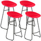 Simple Iron Low Back Barstool Nordic Indoor Tall Stool with Bucket Seat Red 4 Piece Set Bar Stool(30"H) Clearhalo 'Bar Furniture' 'Bar Stools' 'bar_stools' 'furn' 'furn_bar_stools' 'furniture_bar_stools' 'Kitchen & Dining Furniture' 'kitchen&dining_furn' 'kitchen' 'kitchen_furn' Furniture' 4393384