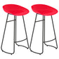 Simple Iron Low Back Barstool Nordic Indoor Tall Stool with Bucket Seat Red 2 Piece Set Bar Stool(30"H) Clearhalo 'Bar Furniture' 'Bar Stools' 'bar_stools' 'furn' 'furn_bar_stools' 'furniture_bar_stools' 'Kitchen & Dining Furniture' 'kitchen&dining_furn' 'kitchen' 'kitchen_furn' Furniture' 4393388