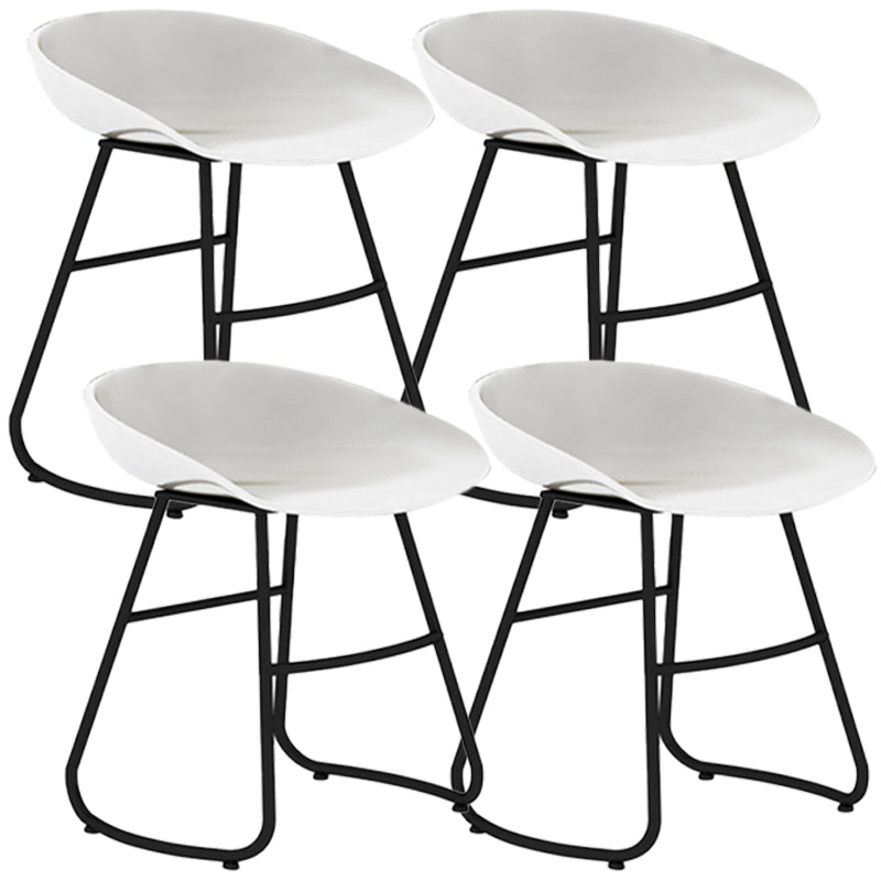 Simple Iron Low Back Barstool Nordic Indoor Tall Stool with Bucket Seat White 4 Piece Set Short Stool(18"H) Clearhalo 'Bar Furniture' 'Bar Stools' 'bar_stools' 'furn' 'furn_bar_stools' 'furniture_bar_stools' 'Kitchen & Dining Furniture' 'kitchen&dining_furn' 'kitchen' 'kitchen_furn' Furniture' 4393389