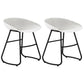 Simple Iron Low Back Barstool Nordic Indoor Tall Stool with Bucket Seat White 2 Piece Set Short Stool(18"H) Clearhalo 'Bar Furniture' 'Bar Stools' 'bar_stools' 'furn' 'furn_bar_stools' 'furniture_bar_stools' 'Kitchen & Dining Furniture' 'kitchen&dining_furn' 'kitchen' 'kitchen_furn' Furniture' 4393391