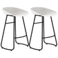 Simple Iron Low Back Barstool Nordic Indoor Tall Stool with Bucket Seat White 2 Piece Set Counter Stool(26"H) Clearhalo 'Bar Furniture' 'Bar Stools' 'bar_stools' 'furn' 'furn_bar_stools' 'furniture_bar_stools' 'Kitchen & Dining Furniture' 'kitchen&dining_furn' 'kitchen' 'kitchen_furn' Furniture' 4393394