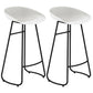 Simple Iron Low Back Barstool Nordic Indoor Tall Stool with Bucket Seat White 2 Piece Set Bar Stool(30"H) Clearhalo 'Bar Furniture' 'Bar Stools' 'bar_stools' 'furn' 'furn_bar_stools' 'furniture_bar_stools' 'Kitchen & Dining Furniture' 'kitchen&dining_furn' 'kitchen' 'kitchen_furn' Furniture' 4393397