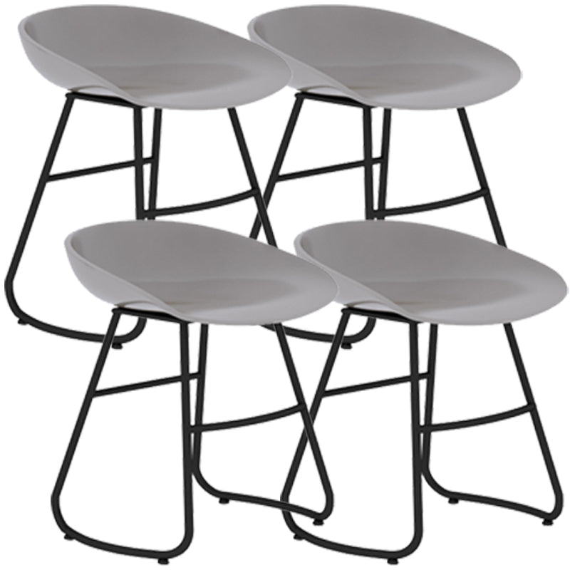 Simple Iron Low Back Barstool Nordic Indoor Tall Stool with Bucket Seat Grey 4 Piece Set Short Stool(18"H) Clearhalo 'Bar Furniture' 'Bar Stools' 'bar_stools' 'furn' 'furn_bar_stools' 'furniture_bar_stools' 'Kitchen & Dining Furniture' 'kitchen&dining_furn' 'kitchen' 'kitchen_furn' Furniture' 4393398
