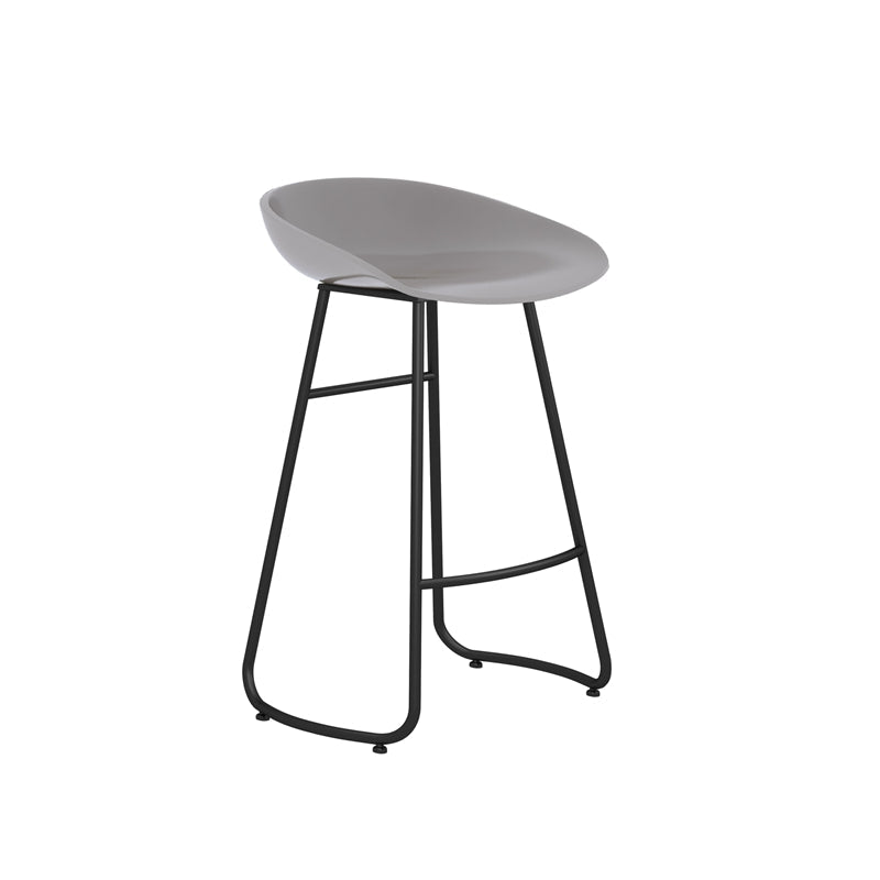 Simple Iron Low Back Barstool Nordic Indoor Tall Stool with Bucket Seat Grey 1 Piece Counter Stool(26"H) Clearhalo 'Bar Furniture' 'Bar Stools' 'bar_stools' 'furn' 'furn_bar_stools' 'furniture_bar_stools' 'Kitchen & Dining Furniture' 'kitchen&dining_furn' 'kitchen' 'kitchen_furn' Furniture' 4393402