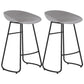 Simple Iron Low Back Barstool Nordic Indoor Tall Stool with Bucket Seat Grey 2 Piece Set Counter Stool(26"H) Clearhalo 'Bar Furniture' 'Bar Stools' 'bar_stools' 'furn' 'furn_bar_stools' 'furniture_bar_stools' 'Kitchen & Dining Furniture' 'kitchen&dining_furn' 'kitchen' 'kitchen_furn' Furniture' 4393403