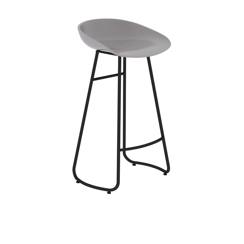 Simple Iron Low Back Barstool Nordic Indoor Tall Stool with Bucket Seat Grey 1 Piece Bar Stool(30"H) Clearhalo 'Bar Furniture' 'Bar Stools' 'bar_stools' 'furn' 'furn_bar_stools' 'furniture_bar_stools' 'Kitchen & Dining Furniture' 'kitchen&dining_furn' 'kitchen' 'kitchen_furn' Furniture' 4393405