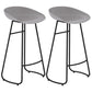 Simple Iron Low Back Barstool Nordic Indoor Tall Stool with Bucket Seat Grey 2 Piece Set Bar Stool(30"H) Clearhalo 'Bar Furniture' 'Bar Stools' 'bar_stools' 'furn' 'furn_bar_stools' 'furniture_bar_stools' 'Kitchen & Dining Furniture' 'kitchen&dining_furn' 'kitchen' 'kitchen_furn' Furniture' 4393406