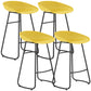 Simple Iron Low Back Barstool Nordic Indoor Tall Stool with Bucket Seat Yellow 4 Piece Set Counter Stool(26"H) Clearhalo 'Bar Furniture' 'Bar Stools' 'bar_stools' 'furn' 'furn_bar_stools' 'furniture_bar_stools' 'Kitchen & Dining Furniture' 'kitchen&dining_furn' 'kitchen' 'kitchen_furn' Furniture' 4393410