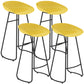 Simple Iron Low Back Barstool Nordic Indoor Tall Stool with Bucket Seat Yellow 4 Piece Set Bar Stool(30"H) Clearhalo 'Bar Furniture' 'Bar Stools' 'bar_stools' 'furn' 'furn_bar_stools' 'furniture_bar_stools' 'Kitchen & Dining Furniture' 'kitchen&dining_furn' 'kitchen' 'kitchen_furn' Furniture' 4393413