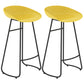 Simple Iron Low Back Barstool Nordic Indoor Tall Stool with Bucket Seat Yellow 2 Piece Set Bar Stool(30"H) Clearhalo 'Bar Furniture' 'Bar Stools' 'bar_stools' 'furn' 'furn_bar_stools' 'furniture_bar_stools' 'Kitchen & Dining Furniture' 'kitchen&dining_furn' 'kitchen' 'kitchen_furn' Furniture' 4393415