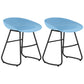 Simple Iron Low Back Barstool Nordic Indoor Tall Stool with Bucket Seat Blue 2 Piece Set Short Stool(18"H) Clearhalo 'Bar Furniture' 'Bar Stools' 'bar_stools' 'furn' 'furn_bar_stools' 'furniture_bar_stools' 'Kitchen & Dining Furniture' 'kitchen&dining_furn' 'kitchen' 'kitchen_furn' Furniture' 4393418