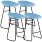 Simple Iron Low Back Barstool Nordic Indoor Tall Stool with Bucket Seat Blue 4 Piece Set Counter Stool(26"H) Clearhalo 'Bar Furniture' 'Bar Stools' 'bar_stools' 'furn' 'furn_bar_stools' 'furniture_bar_stools' 'Kitchen & Dining Furniture' 'kitchen&dining_furn' 'kitchen' 'kitchen_furn' Furniture' 4393419