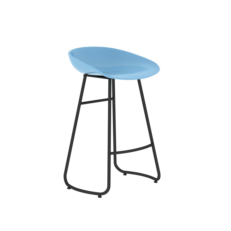Simple Iron Low Back Barstool Nordic Indoor Tall Stool with Bucket Seat Blue 1 Piece Counter Stool(26"H) Clearhalo 'Bar Furniture' 'Bar Stools' 'bar_stools' 'furn' 'furn_bar_stools' 'furniture_bar_stools' 'Kitchen & Dining Furniture' 'kitchen&dining_furn' 'kitchen' 'kitchen_furn' Furniture' 4393420