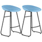 Simple Iron Low Back Barstool Nordic Indoor Tall Stool with Bucket Seat Blue 2 Piece Set Counter Stool(26"H) Clearhalo 'Bar Furniture' 'Bar Stools' 'bar_stools' 'furn' 'furn_bar_stools' 'furniture_bar_stools' 'Kitchen & Dining Furniture' 'kitchen&dining_furn' 'kitchen' 'kitchen_furn' Furniture' 4393421