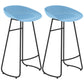Simple Iron Low Back Barstool Nordic Indoor Tall Stool with Bucket Seat Blue 2 Piece Set Bar Stool(30"H) Clearhalo 'Bar Furniture' 'Bar Stools' 'bar_stools' 'furn' 'furn_bar_stools' 'furniture_bar_stools' 'Kitchen & Dining Furniture' 'kitchen&dining_furn' 'kitchen' 'kitchen_furn' Furniture' 4393424