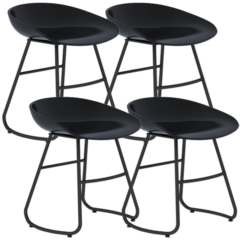 Simple Iron Low Back Barstool Nordic Indoor Tall Stool with Bucket Seat Black 4 Piece Set Short Stool(18"H) Clearhalo 'Bar Furniture' 'Bar Stools' 'bar_stools' 'furn' 'furn_bar_stools' 'furniture_bar_stools' 'Kitchen & Dining Furniture' 'kitchen&dining_furn' 'kitchen' 'kitchen_furn' Furniture' 4393425