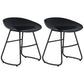 Simple Iron Low Back Barstool Nordic Indoor Tall Stool with Bucket Seat Black 2 Piece Set Short Stool(18"H) Clearhalo 'Bar Furniture' 'Bar Stools' 'bar_stools' 'furn' 'furn_bar_stools' 'furniture_bar_stools' 'Kitchen & Dining Furniture' 'kitchen&dining_furn' 'kitchen' 'kitchen_furn' Furniture' 4393427