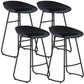 Simple Iron Low Back Barstool Nordic Indoor Tall Stool with Bucket Seat Black 4 Piece Set Counter Stool(26"H) Clearhalo 'Bar Furniture' 'Bar Stools' 'bar_stools' 'furn' 'furn_bar_stools' 'furniture_bar_stools' 'Kitchen & Dining Furniture' 'kitchen&dining_furn' 'kitchen' 'kitchen_furn' Furniture' 4393428