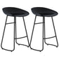 Simple Iron Low Back Barstool Nordic Indoor Tall Stool with Bucket Seat Black 2 Piece Set Counter Stool(26"H) Clearhalo 'Bar Furniture' 'Bar Stools' 'bar_stools' 'furn' 'furn_bar_stools' 'furniture_bar_stools' 'Kitchen & Dining Furniture' 'kitchen&dining_furn' 'kitchen' 'kitchen_furn' Furniture' 4393430