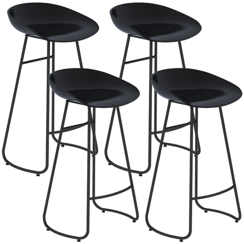 Simple Iron Low Back Barstool Nordic Indoor Tall Stool with Bucket Seat Black 4 Piece Set Bar Stool(30"H) Clearhalo 'Bar Furniture' 'Bar Stools' 'bar_stools' 'furn' 'furn_bar_stools' 'furniture_bar_stools' 'Kitchen & Dining Furniture' 'kitchen&dining_furn' 'kitchen' 'kitchen_furn' Furniture' 4393431