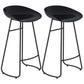 Simple Iron Low Back Barstool Nordic Indoor Tall Stool with Bucket Seat Black 2 Piece Set Bar Stool(30"H) Clearhalo 'Bar Furniture' 'Bar Stools' 'bar_stools' 'furn' 'furn_bar_stools' 'furniture_bar_stools' 'Kitchen & Dining Furniture' 'kitchen&dining_furn' 'kitchen' 'kitchen_furn' Furniture' 4393433