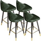 Scandinavian Swivel Leather Counter Stools Black Low Back Bar Stools with Footrest Green 4 Piece Set Clearhalo 'Bar Furniture' 'Bar Stools' 'bar_stools' 'furn' 'furn_bar_stools' 'furniture_bar_stools' 'Kitchen & Dining Furniture' 'kitchen&dining_furn' 'kitchen' 'kitchen_furn' Furniture' 4395653
