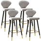 Scandinavian Swivel Leather Counter Stools Black Low Back Bar Stools with Footrest Grey 4 Piece Set Clearhalo 'Bar Furniture' 'Bar Stools' 'bar_stools' 'furn' 'furn_bar_stools' 'furniture_bar_stools' 'Kitchen & Dining Furniture' 'kitchen&dining_furn' 'kitchen' 'kitchen_furn' Furniture' 4395663