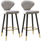 Scandinavian Swivel Leather Counter Stools Black Low Back Bar Stools with Footrest Grey 2 Piece Set Clearhalo 'Bar Furniture' 'Bar Stools' 'bar_stools' 'furn' 'furn_bar_stools' 'furniture_bar_stools' 'Kitchen & Dining Furniture' 'kitchen&dining_furn' 'kitchen' 'kitchen_furn' Furniture' 4395665