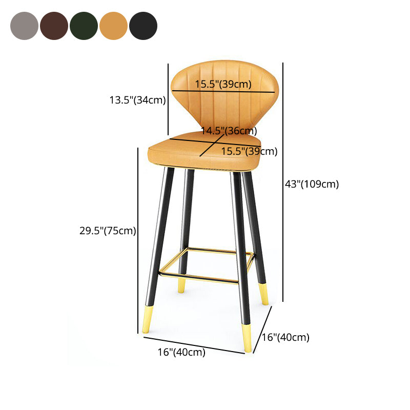 Scandinavian Swivel Leather Counter Stools Black Low Back Bar Stools with Footrest Clearhalo 'Bar Furniture' 'Bar Stools' 'bar_stools' 'furn' 'furn_bar_stools' 'furniture_bar_stools' 'Kitchen & Dining Furniture' 'kitchen&dining_furn' 'kitchen' 'kitchen_furn' Furniture' 4395667