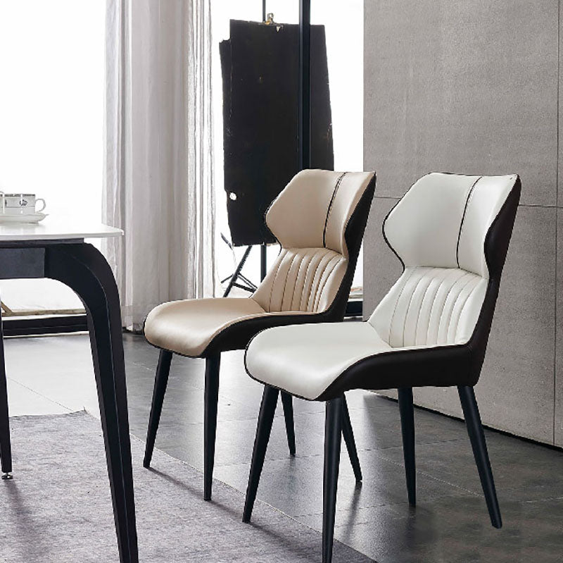 Contemporary Wingback Dining Side Chair Kitchen Leather Dining Chair Clearhalo ' kitchen&dining_furn' 'Dining Chairs' 'Dining Tables & Seating' 'dining_chair' 'furn' 'furn_dining_chair' 'Furniture' 'furniture_dining_chair' 'Kitchen & Dining Furniture' 'kitchen' 4399588