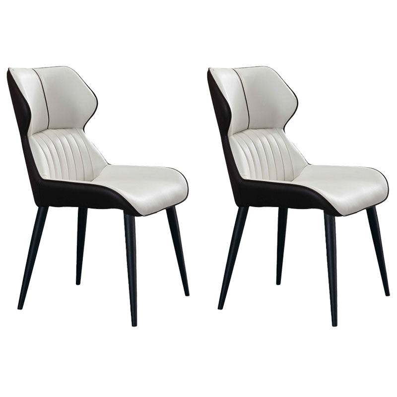 Contemporary Wingback Dining Side Chair Kitchen Leather Dining Chair White 2 Piece Set Clearhalo ' kitchen&dining_furn' 'Dining Chairs' 'Dining Tables & Seating' 'dining_chair' 'furn' 'furn_dining_chair' 'Furniture' 'furniture_dining_chair' 'Kitchen & Dining Furniture' 'kitchen' 4399590