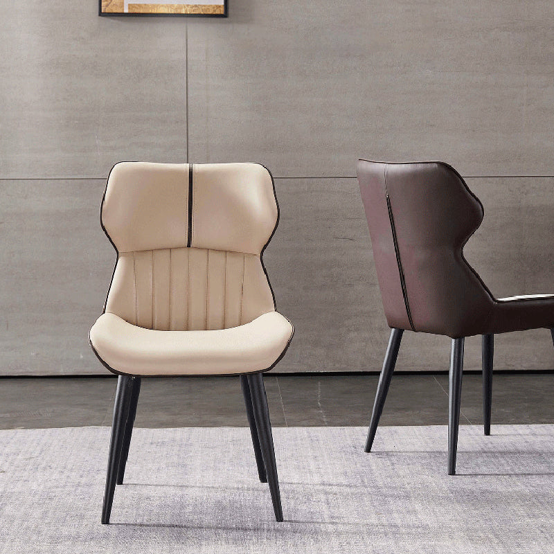 Contemporary Wingback Dining Side Chair Kitchen Leather Dining Chair Clearhalo ' kitchen&dining_furn' 'Dining Chairs' 'Dining Tables & Seating' 'dining_chair' 'furn' 'furn_dining_chair' 'Furniture' 'furniture_dining_chair' 'Kitchen & Dining Furniture' 'kitchen' 4399591