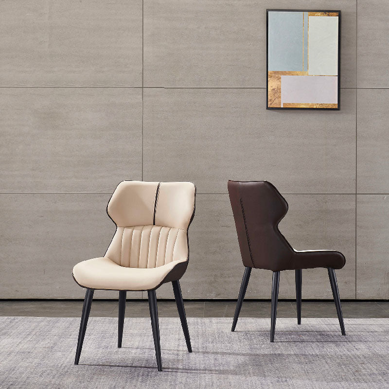 Contemporary Wingback Dining Side Chair Kitchen Leather Dining Chair Clearhalo ' kitchen&dining_furn' 'Dining Chairs' 'Dining Tables & Seating' 'dining_chair' 'furn' 'furn_dining_chair' 'Furniture' 'furniture_dining_chair' 'Kitchen & Dining Furniture' 'kitchen' 4399592