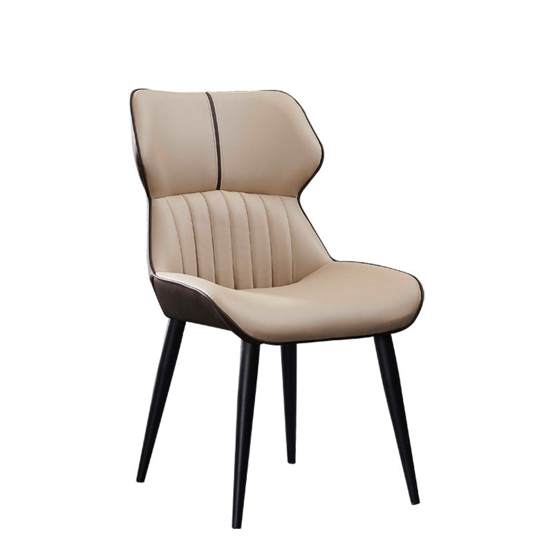 Contemporary Wingback Dining Side Chair Kitchen Leather Dining Chair Clearhalo ' kitchen&dining_furn' 'Dining Chairs' 'Dining Tables & Seating' 'dining_chair' 'furn' 'furn_dining_chair' 'Furniture' 'furniture_dining_chair' 'Kitchen & Dining Furniture' 'kitchen' 4399593