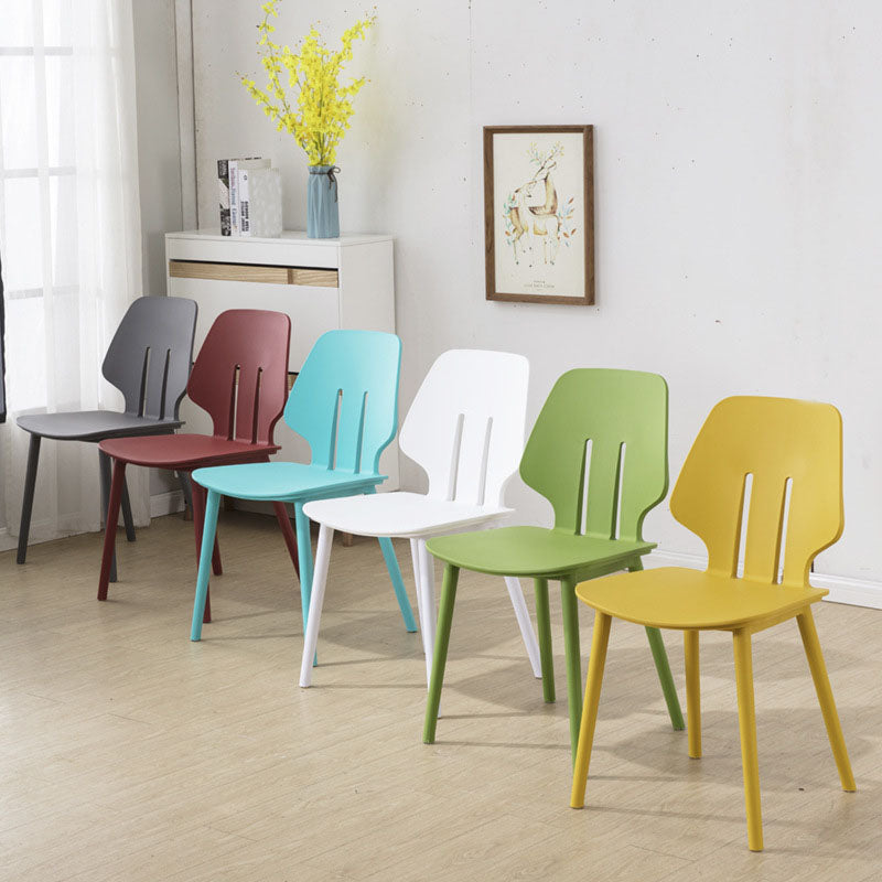 Contemporary Open Back Dining Side Chair Plastic Dining Armless Chairs for Home Use Clearhalo ' kitchen&dining_furn' 'Dining Chairs' 'Dining Tables & Seating' 'dining_chair' 'furn' 'furn_dining_chair' 'Furniture' 'furniture_dining_chair' 'Kitchen & Dining Furniture' 'kitchen' 4399598